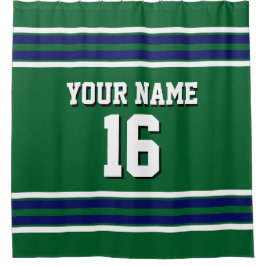 Cortina Para Box Forest Green com Marinho White Stripes Sports Jers