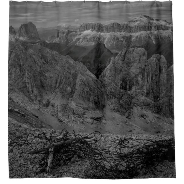 CORTINA PARA BOX FORMAÇÃO ROCK NA FOTO EM GRAYSCALE (Frente)