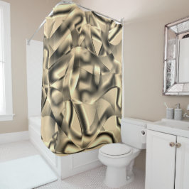 Cortina Para Box Formas beige ou khaki curvas, com tons luminosos