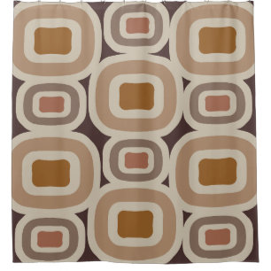 Cortina Para Box Formas de Abstrato de Tons Boho Earth