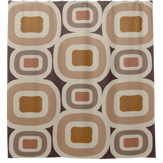 Cortina Para Box Formas de Abstrato de Tons Boho Earth (Frente)