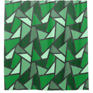Cortina Para Box Formas de vidro coloração verde