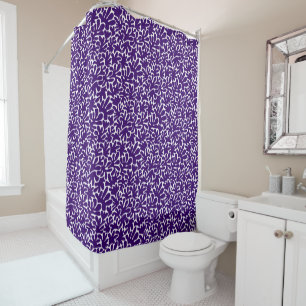 Cortina Para Box Formas Orgânicas Abstrato 240822 - Roxo Profundo