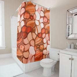 Cortina Para Box Formas redondas e deformadas como sementes, coral