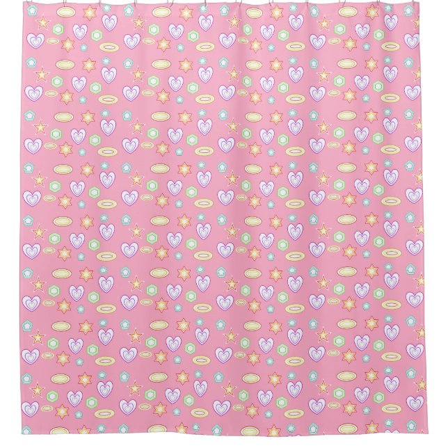 Cortina Para Box Formas rosa claro (Frente)
