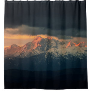 CORTINA PARA BOX FOTOGRAFIA EM PAISAGEM DAS MONTANHAS DE NEVE SOB N