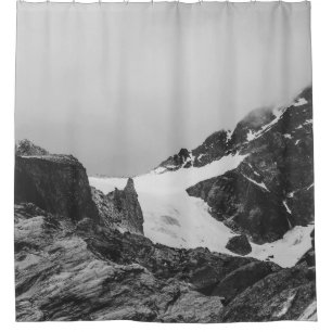 CORTINA PARA BOX FOTOGRAFIA GRAYSCALE DA MONTANHA DO COBRIR DE NEVE