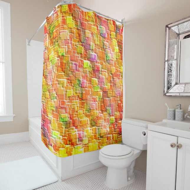 Cortina Para Box Fragmentação exagerada de arremessos quadrados emb (In Situ)