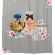 Frasco de Perfume Antigo Peônia Floral Aquarela