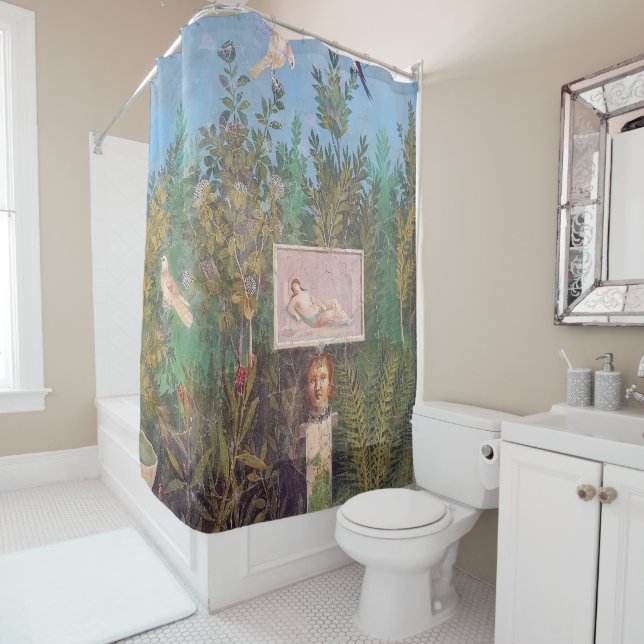 Cortina Para Box Fresco de uma Cena de Jardim, Pompeia (In Situ)