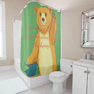 Cortina Para Box Friendly Waving Bear Cartoon – Vibrant Jungle Gree