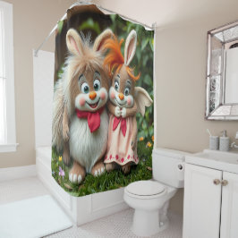Cortina Para Box „Fröhliche Hasenfreunde im Frühlingsgarten“