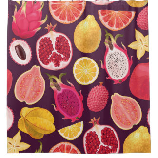 Cortina Para Box Fruta exótica: padrão transparente colorido
