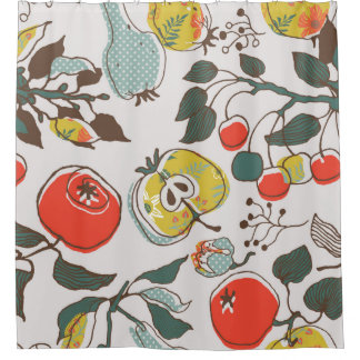 Cortina Para Box frutas cortadas. padrão sem falhas