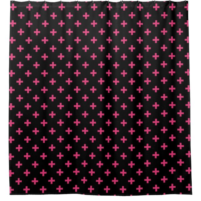 Cortina Para Box Fuchsia polka cruza a preto (Frente)