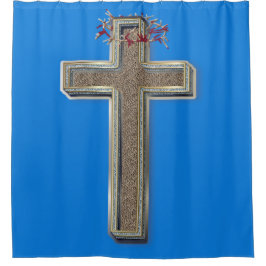 Cortina Para Box Fundo Azul da Cortina do chá