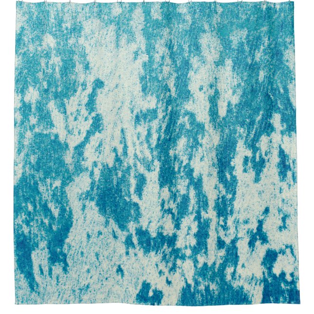 Cortina Para Box Fundo azul texturizado feito de tecido denso. Con (Frente)