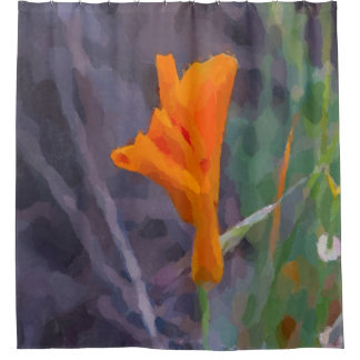 Cortina Para Box Fundo de Cor da Flor Laranja Roxo