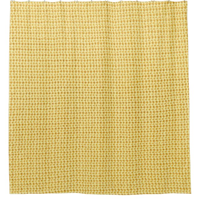 Cortina Para Box fundo de crochê primavera em amarelo. (Frente)