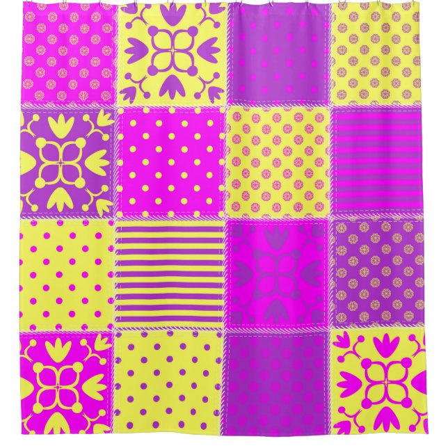 Cortina Para Box fundo de retalhamento com diferentes padrões art,b (Frente)