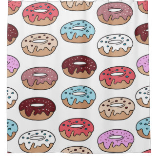 Cortina Para Box Fundo de Rosquinhas com várias cores do portodle.