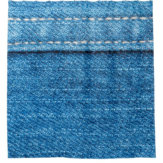 Cortina Para Box Fundo de textura de jeans azuis. (Frente)