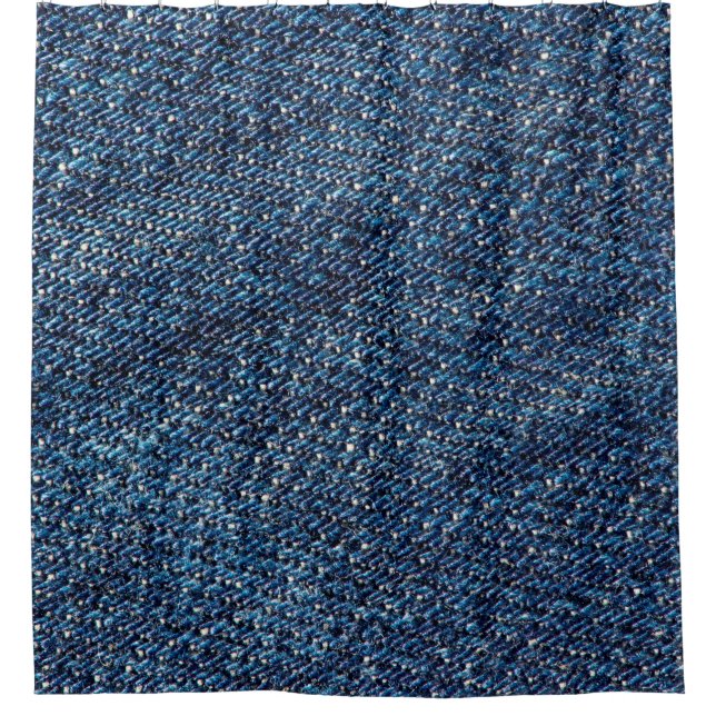 Cortina Para Box Fundo de textura jeans preto azul. (Frente)