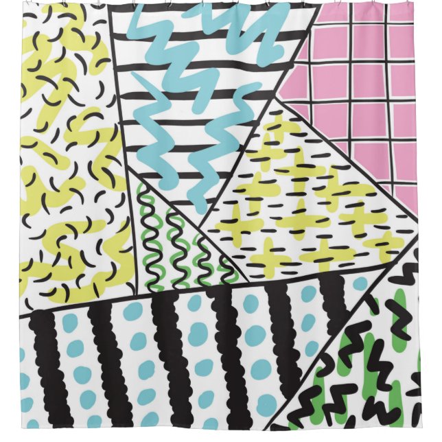 Cortina Para Box fundo desenhado em abstrato 3 (Frente)