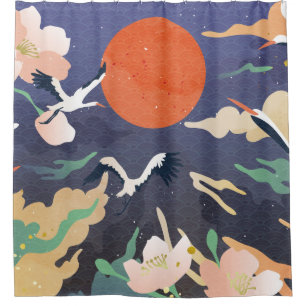 Cortina Para Box Fundo do estilo oriental do ouro de luxo. Chinês e