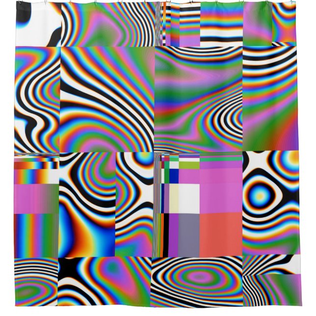 Cortina Para Box Fundo Geométrico Vibrant Digital Abstrato (Frente)