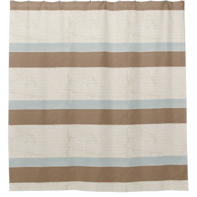 Cortina Para Box Fundo Retroativo das Bolinhas Suaves Castanhas Azu (Frente)