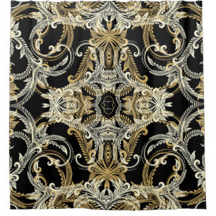 Cortina Para Box Fundo retrofloral. Ilustração Vintage. 