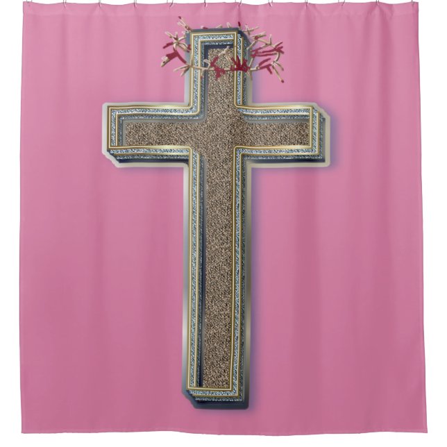 Cortina Para Box Fundo Rosa da Cortina do chá (Frente)