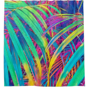 Cortina Para Box Fundo tropical de textura de folha de palma. Palm