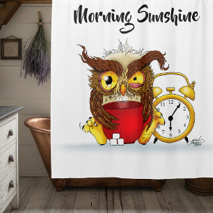 Cortina Para Box Funny Morning Cranky Owl
