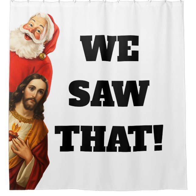 Cortina Para Box Funny “We Saw That” Santa and Jesus Design (Frente)