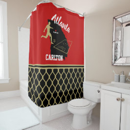 Cortina Para Box Futebol Vermelho e Negro de Atlanta