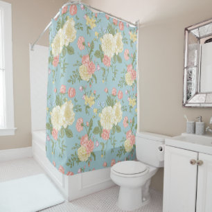 Cortina Para Box Garden Peony Floral Patterno