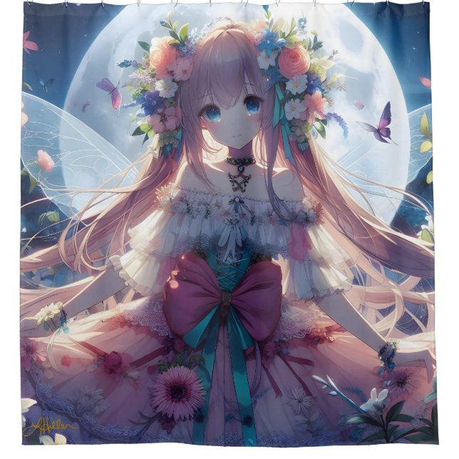 Cortina Para Box Garota Anime Flor Lua Fada (Frente)