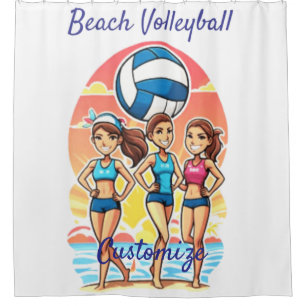 Cortina Para Box Garotas de Voleibol de Praia Thunder_Cove