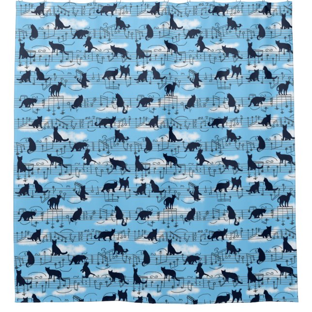 Cortina Para Box gatinhos musicais (Frente)