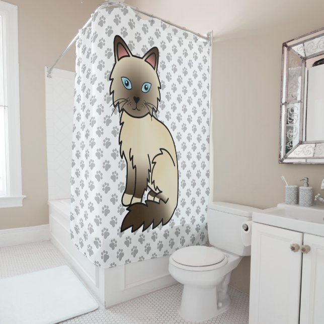 Cortina Para Box Gato Birman / Ragdoll Chocolate Point & Patas (In Situ)