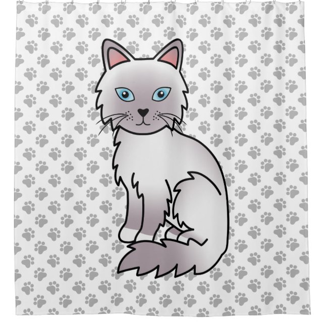 Cortina Para Box Gato Birman / Ragdoll Lilac Point & Patinhas (Frente)