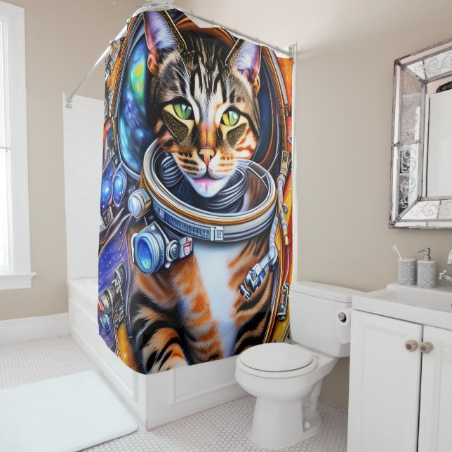 Cortina Para Box Gato do Astronauta da Galáxia (In Situ)