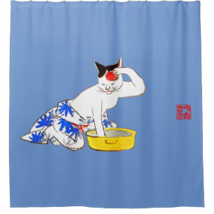 Cortina Para Box Gato Japonês Humoroso - Balança I