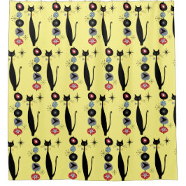 Cortina Para Box Gato Legal MCM Moderno de Meio século da Era Atômi