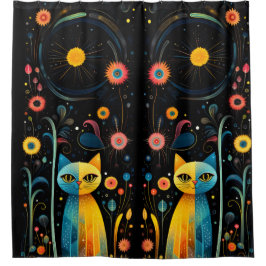 Cortina Para Box Gatos amarelos