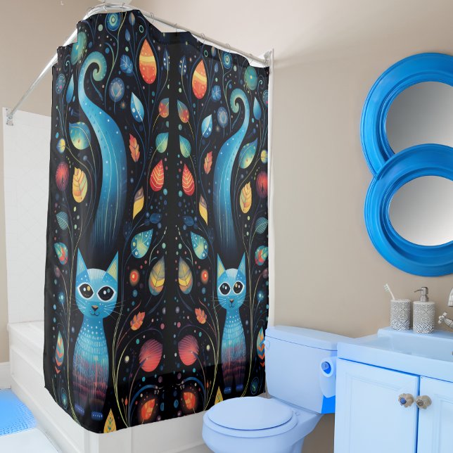 Cortina Para Box Gatos azuis (Criador carregado)