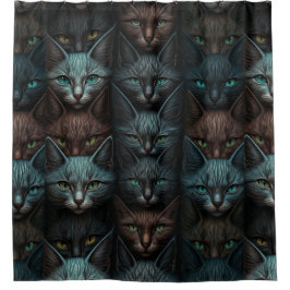 Cortina Para Box Gatos Lindos amantes do Gótico Emo Escuro