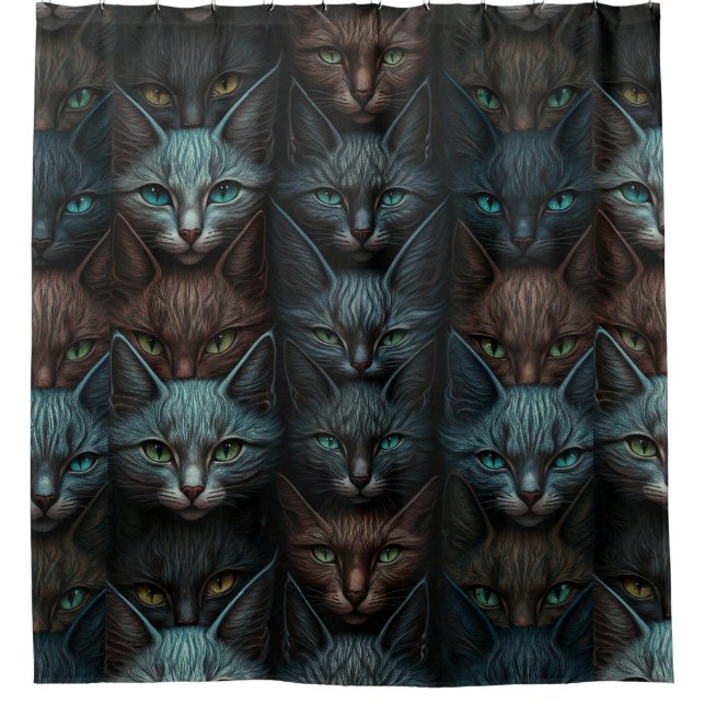 Cortina Para Box Gatos Lindos amantes do Gótico Emo Escuro (Frente)